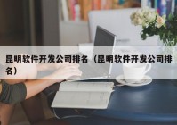 昆明軟件開(kāi)發(fā)公司排名（昆明軟件開(kāi)發(fā)公司排名）